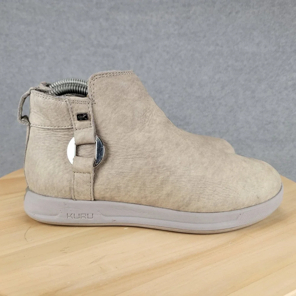 Kuru Tempo Womens Size 6.5 Gray‎ Classic Outdoor Leather Zip Ankle Boots